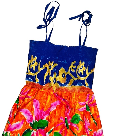 Ralph Lauren RARE Maxi Dress Tropical Rushed Adjustable/Waist Tired/Layers Sz 1X - Picture 3 of 15